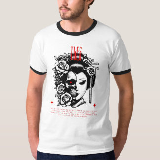 TLES Kabuki med Skull T-Shirt-design T Shirt