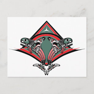Tlingit Killer Whale & Eagle Vykort
