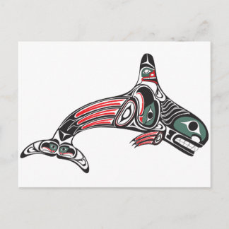 Tlingit Killer Whale & Eagle Vykort