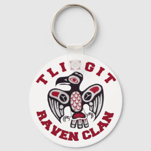 Tlingit Raven Klan Keychain Nyckelring
