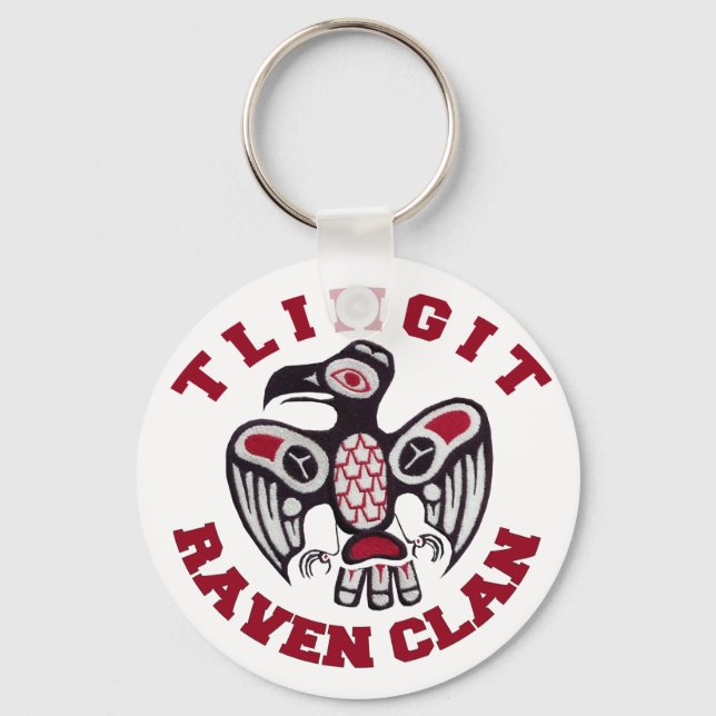 Tlingit Raven Klan Keychain Nyckelring (Framsida)