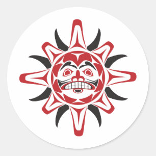 Tlingit Sol Runt Klistermärke