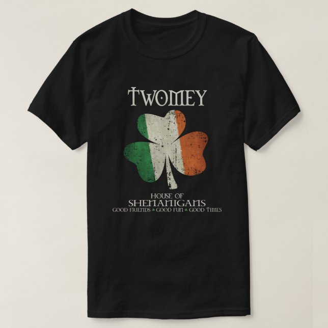 Tlivey efternamn familj Irland Irländska huset T Shirt (Design framsida)