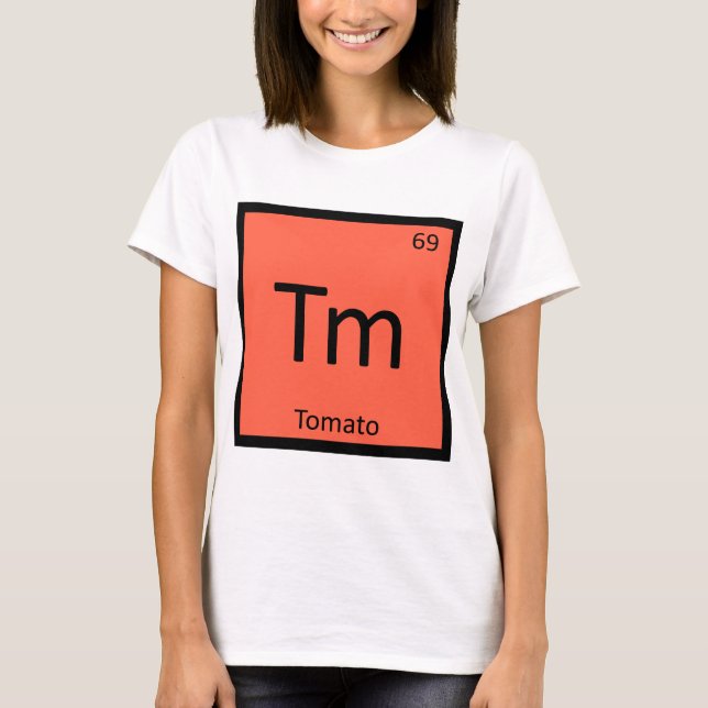 Tm - Tomatfruktkemi Periodisk Bord-symbol T-shirt (Framsida)
