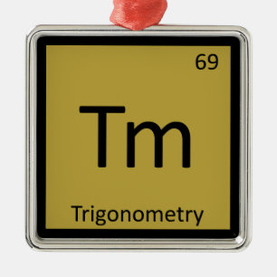 Tm - Trigonometry Math Chemistry Periodic Bord Julgransprydnad Metall