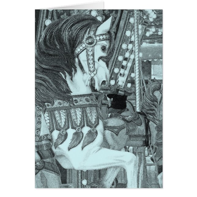 Tmålad Merry Horse Hälsningskort (Framsidan)