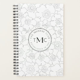 TMC White Blommigt Logotyp Planner