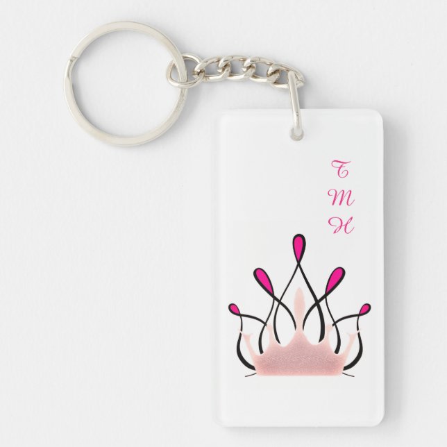 TMH-INSAMLING - Rosa-akrylnyckelkedja Nyckelring (Framsidan)