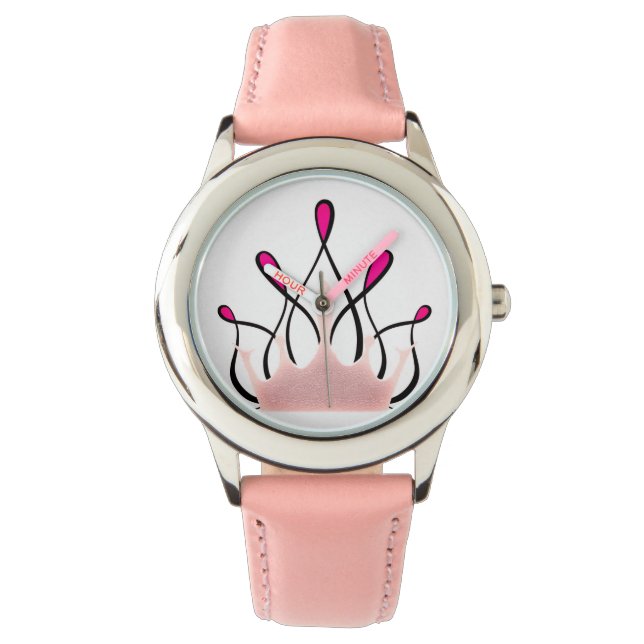 TMH-INSAMLING - Söt Rosa Ribbon Watch _ Girls Armbandsur (Framsida)