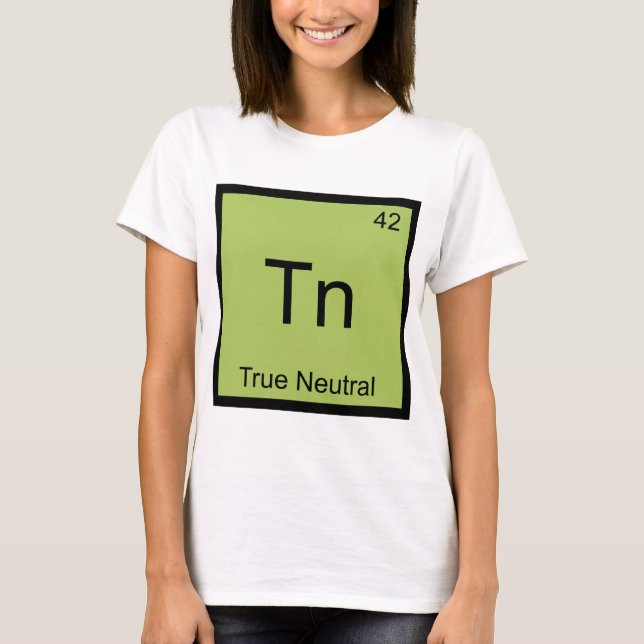 Tn - Sann neutral rolig kemielementsymbol T Tee (Framsida)