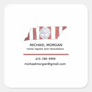 TN state flag business cards Fyrkantigt Klistermärke