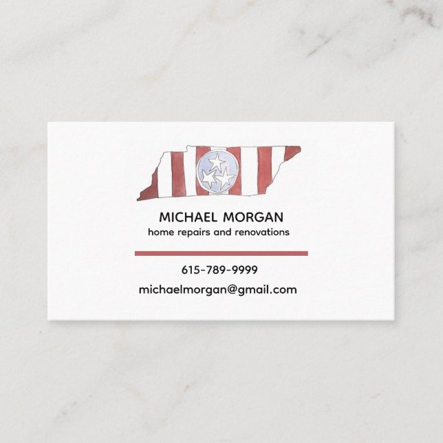 TN state flag business cards Visitkort (Framsida)