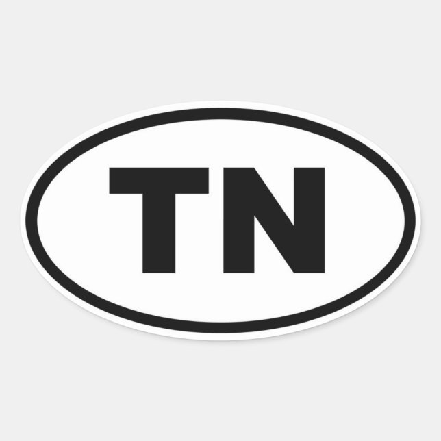 TN Tennessee Ovalt Klistermärke (Framsida)