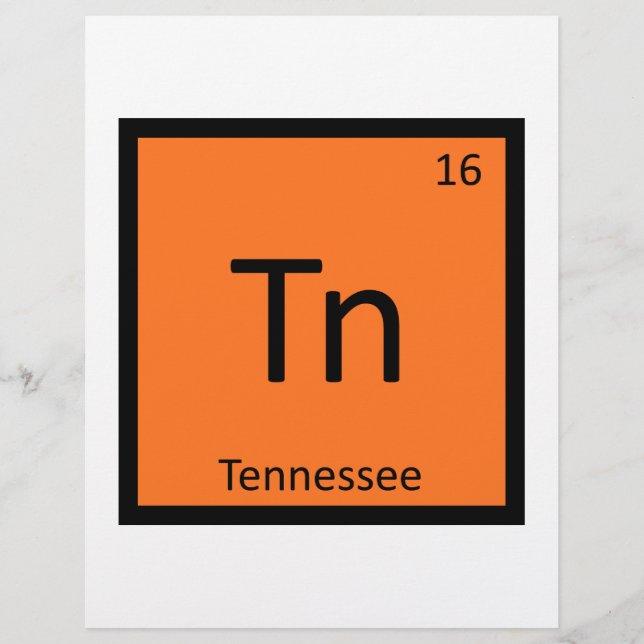 Tn - Tennessee State Kemi Periodiska Systemet (Framsida)
