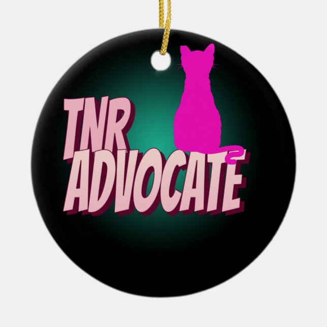 TNR ADVOCATE TRAP NEUTER RELEASE CAT ORNATION JULGRANSPRYDNAD KERAMIK (Framsidan)