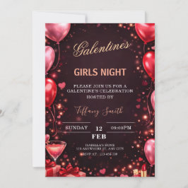 to a girl's night out on Valentine's Day Inbjudningar