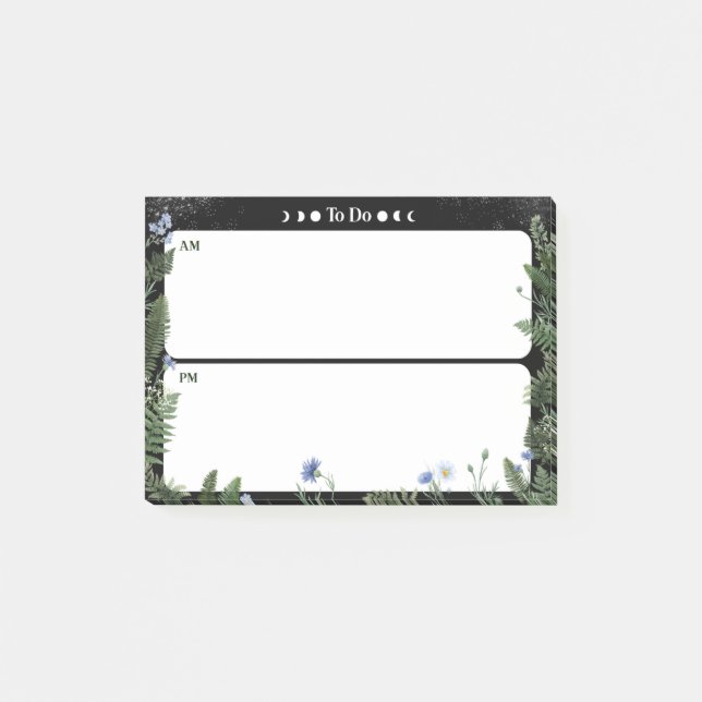 To-Do AM/PM Post-it Note - Dark Whimsical Design Block (Framsida)