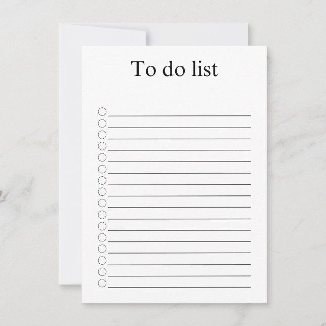 To do list anteckningskort (Framsida)