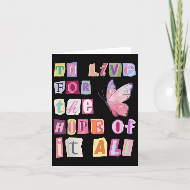 To Live For The Hope Of It Music  Kort (Framsida)