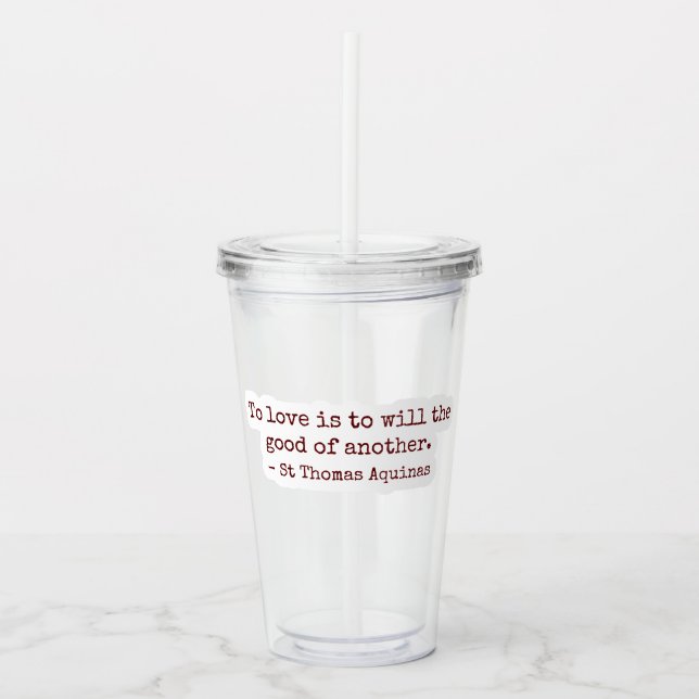 To Love Is to Will the Good of Another Clear Cup Take Away Mugg (Framsida)