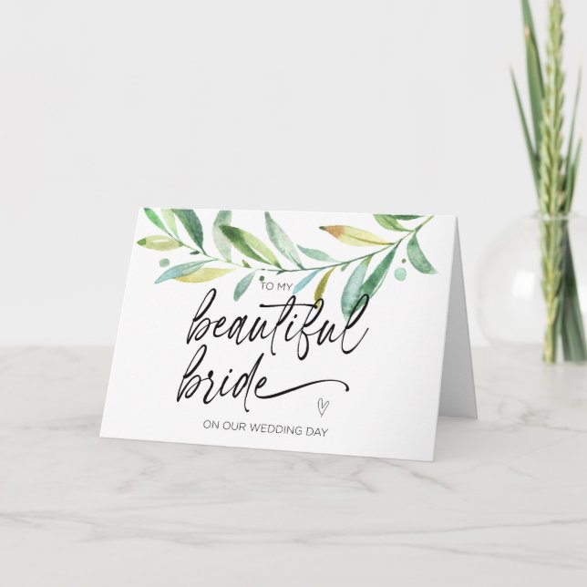 To My Beautiful Bride Wedding Gift from Groom Card Kort (Framsida)