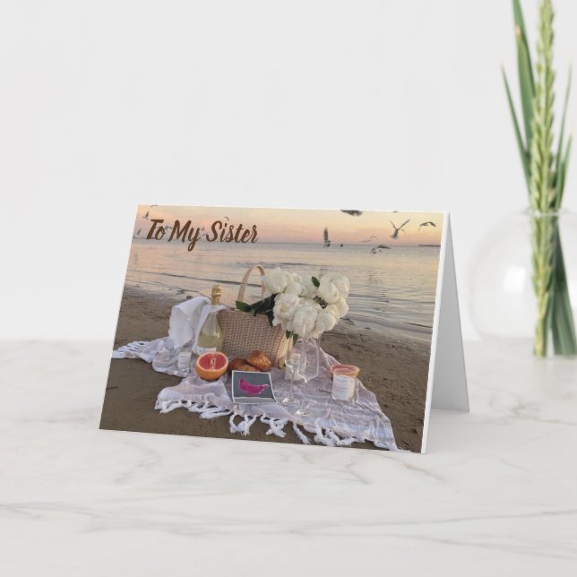 **TO MY BEAUTIFUL SISTER** A ROSE CARD KORT (Framsida)