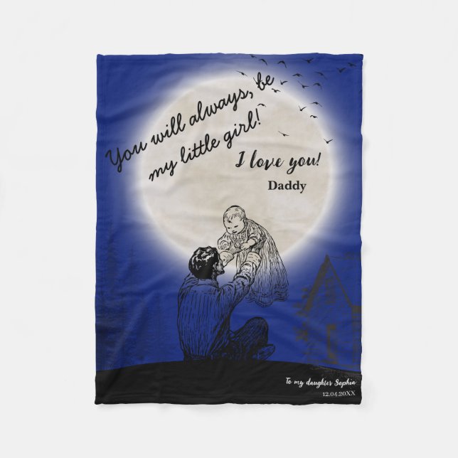 To My Daughter from Daddy Emotional Moon Design Fleecefilt (Framsidan)