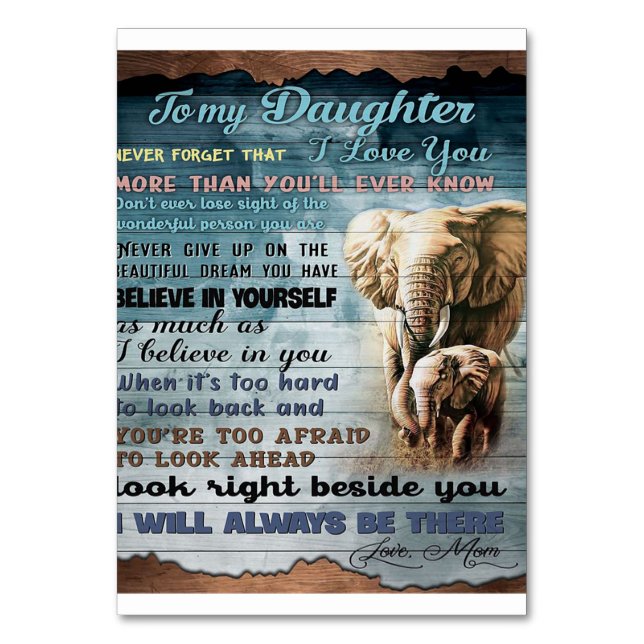 To My Daughter Funny Gift | Family Present Bordsnummer (Framsidan)