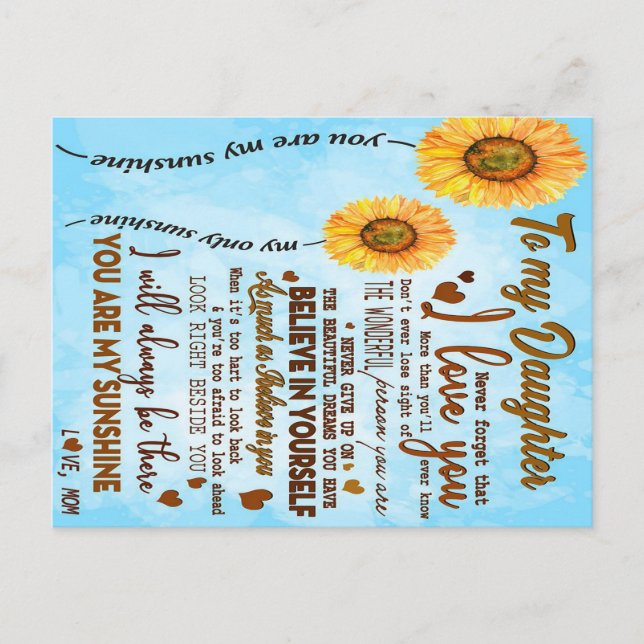 To my daughter | Special letter to my daughter Vykort (Framsida)