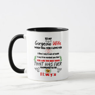 To My Gorgeous Wife Ceramic Coffee Mug for Women Mugg