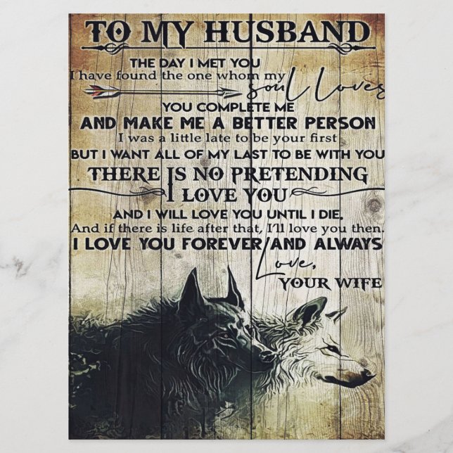 To My Husband Decor | To My Husband Letter  Meny (Framsida)
