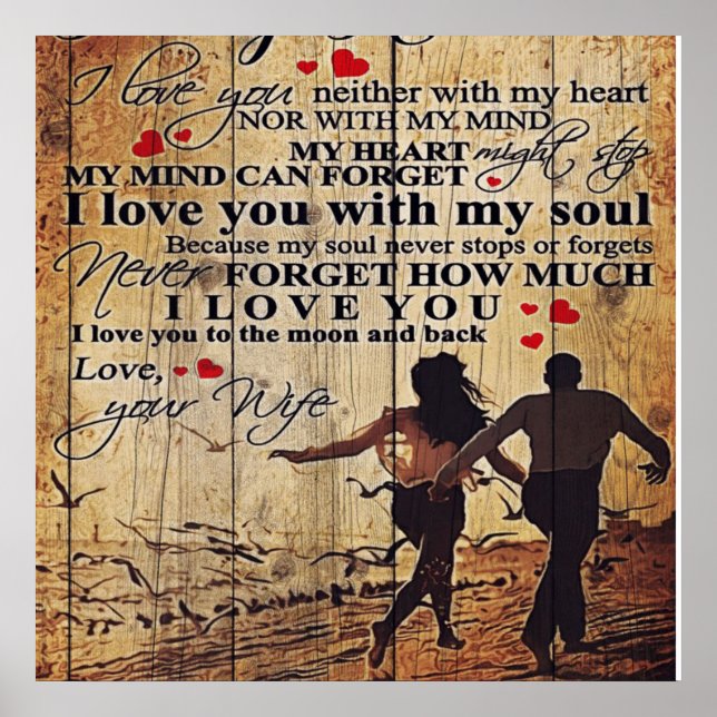 To My Husband Design | Letter To Him | Lovely Gift Poster (Framsidan)