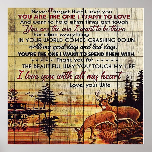 To My Husband Design | Love Letter For Husband Poster (Framsidan)