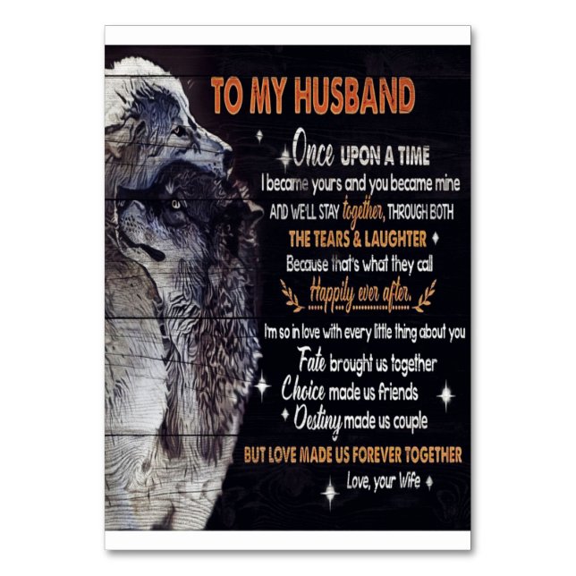 To My Husband Design | Love Quotes To Husband Bordsnummer (Framsidan)