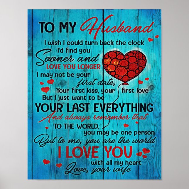 To My Husband Design | Love Quotes To Husband Poster (Framsidan)