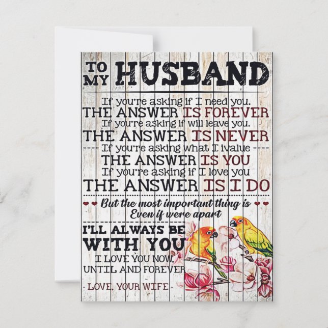 To My Husband Design, New Home Gift Inbjudningar (Framsida)