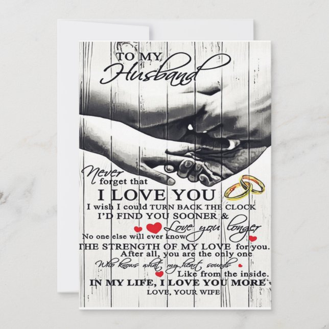 To My Husband Gift, Holiday Gift Julkort (Framsida)