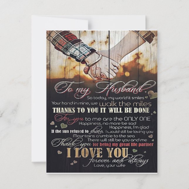 To My Husband Gift | Letter For Him | Inbjudningar (Framsida)