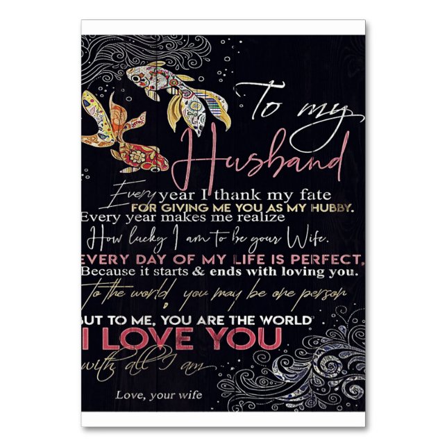 To My Husband Letter | Best Father's Day Present | Bordsnummer (Framsidan)