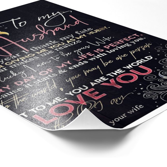 To My Husband Letter | Best Father's Day Present | Fototryck (Hörn)