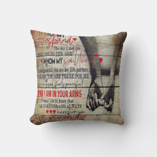 To My Husband Letter, Love Quotes Gift Kudde