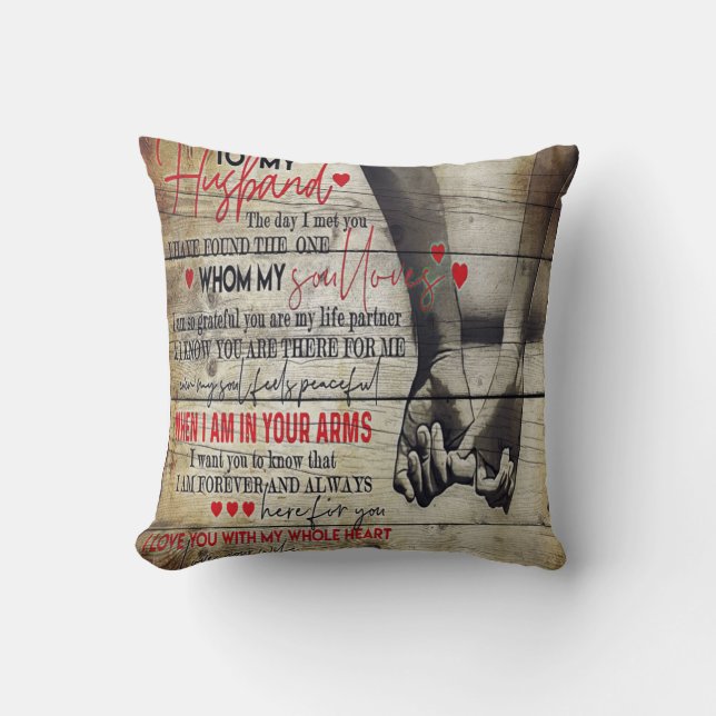To My Husband Letter, Love Quotes Gift Kudde (Framsida)