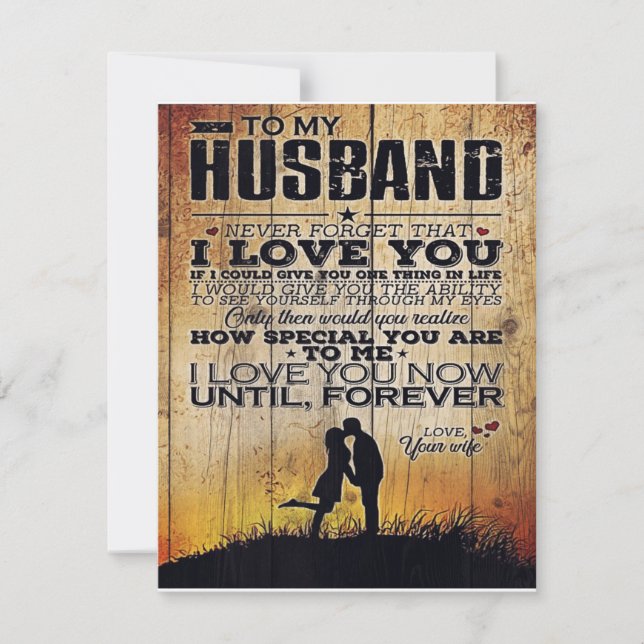 To My Husband Letter, Lovely Quotes Gift Inbjudningar (Framsida)