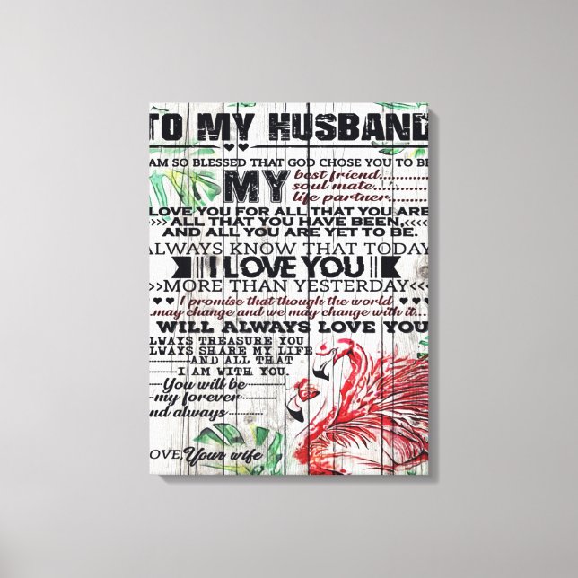 To My Husband Present | Love Quotes Present | Canvastryck (Framsida)