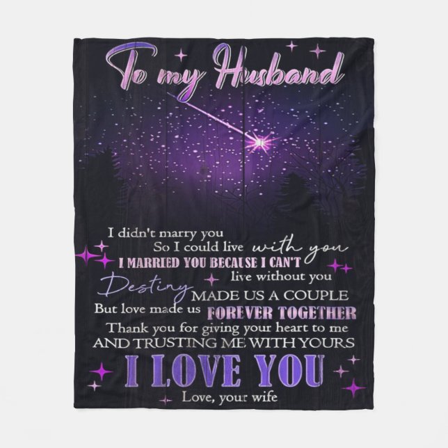 To My Love My Husband | Cute Quotes Gift | Fleecefilt (Framsidan)