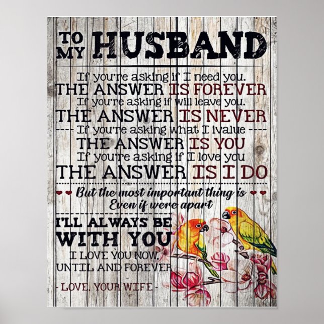 To My Man Gift, Personalized Gift To My Husband Poster (Framsidan)