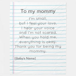 To My Mommy for First Mother's day personalized Fleecefilt