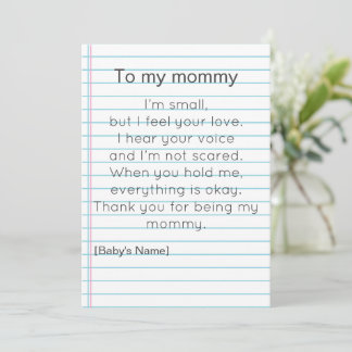 To My Mommy for First Mother's day personalized  Inbjudningar