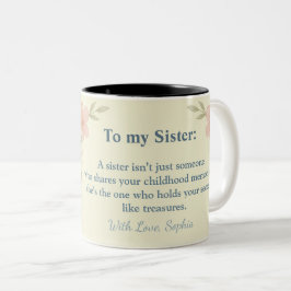 To My Sister – Custom Photo Coffee Mug Två-Tonad Mugg