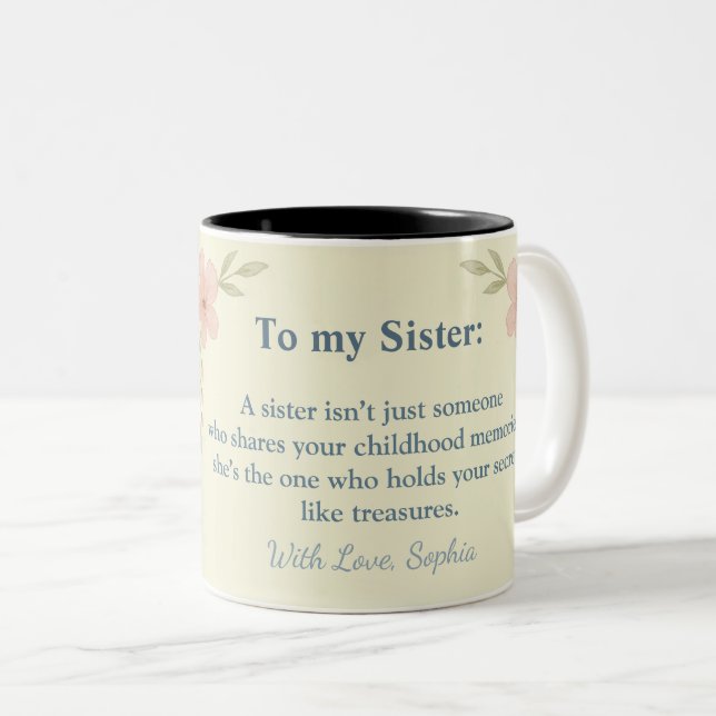 To My Sister – Custom Photo Coffee Mug Två-Tonad Mugg (Framsida höger)